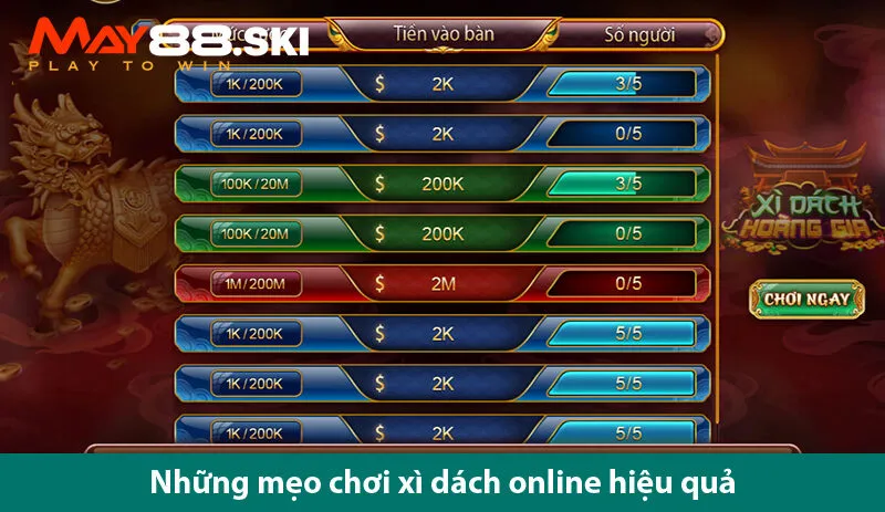 Quy định về cách chơi game bài xì dách hoàng gia và những mẹo hữu ích